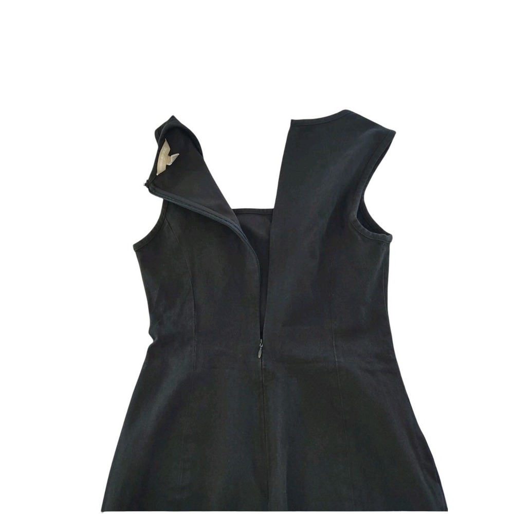 Banana Republic Sloan fit Sheath Dress Size 4 Petite Square Neck Sleeveless Blac - Picture 3 of 10